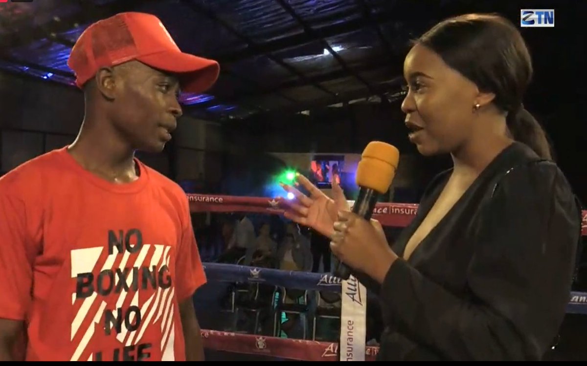 ZTNPrime's tweet photo. ZTN's @ChidoLisa speaking with Tinashe Majoni🇿🇼 after his win by knock out in his bout vs Yusuf Ali 🇲🇼

📺👉https://t.co/EBK5HgKxYe

#GetThePicture #Zimbabwe #ZTNSport  #Pound4Pound #FridayNightBoxing https://t.co/oqSULYDn5f