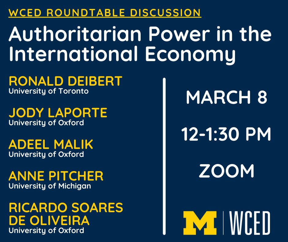 With economic sanctions and seizures of Russian oligarchs' assets in the news, there's no better time for our next roundtable. Join us next Tue. 3/8 @ 12pm EST for an expert discussion on financial flows & foreign funded kleptocracy. Register @ myumi.ch/z1Xmd @RonDeibert