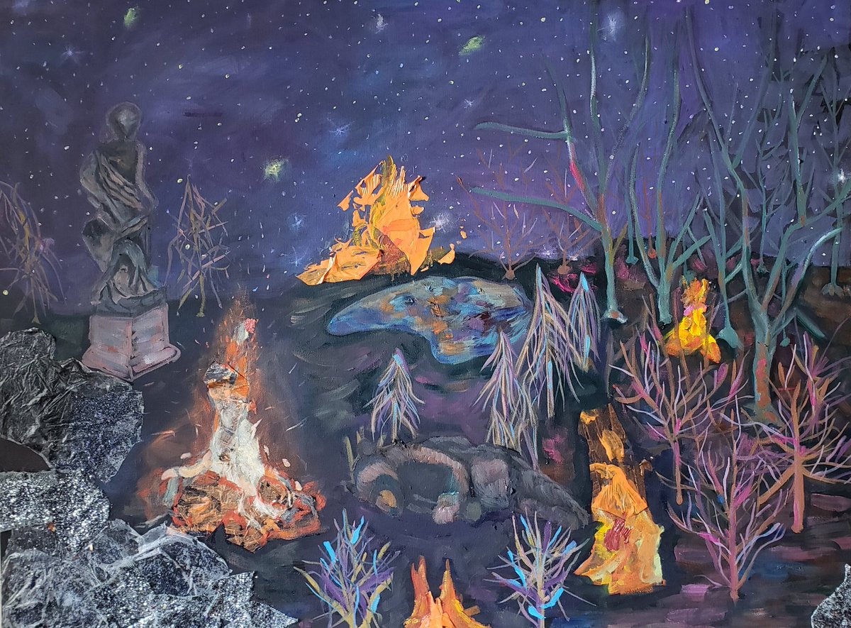 violetredaarnio's tweet photo. #newpainting Fires everywhere https://t.co/JFKcu4x574