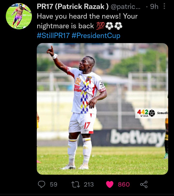 ea_sowah's tweet photo. @AsanteKotoko_SC Delivery Man @patrickrazak17 #StillPR17 π₯π₯ π₯π΄π‘π΅ https://t.co/L53pAkD06q