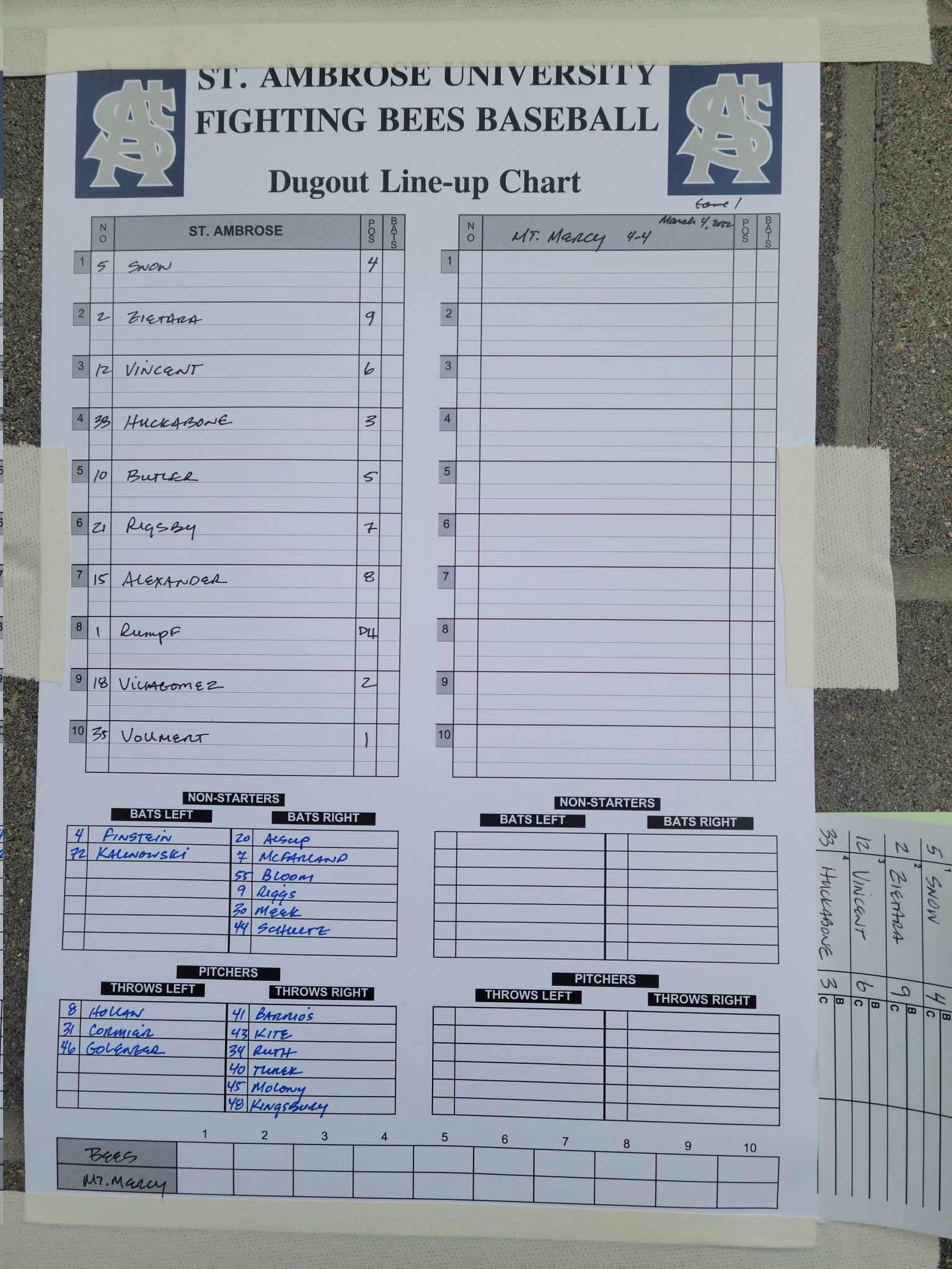 St. Ambrose University Baseball on Twitter "GAMEDAY Mt Mercy Game 1
