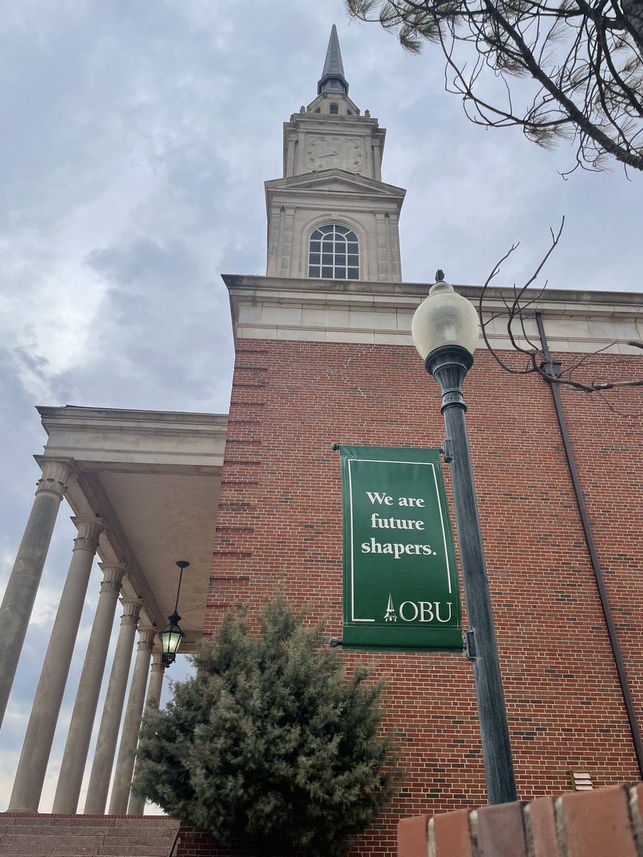 etoddfisher's tweet photo. Surreal moment for me to be on campus today of my beloved alma mater giving my first report on behalf of @OKBaptists to trustees. Enjoyed hearing president @h_a_thomas share his vision to multiply the mission of @obunews. #AlloflifeAllforJesus #zipbang #weareoklahomabaptists https://t.co/M29vn9s2zY