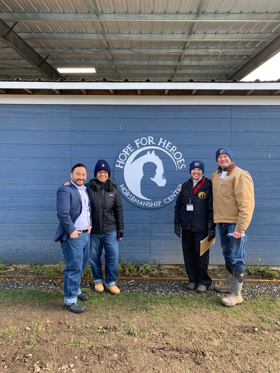 RepStricklandWA's tweet photo. I visited Hope for Heroes in @cityofyelm with @JoeDePintoWA and received an introduction to equine therapy, which helps South Sound veterans who may suffer from PTSD and other health issues. 

Thank you for the hope you provide our veterans! https://t.co/SEwpnLgnId