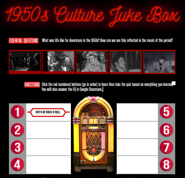 Had an idea to teach 50s culture all through music of the era but now I have the energy to finish it. blahhhhhh