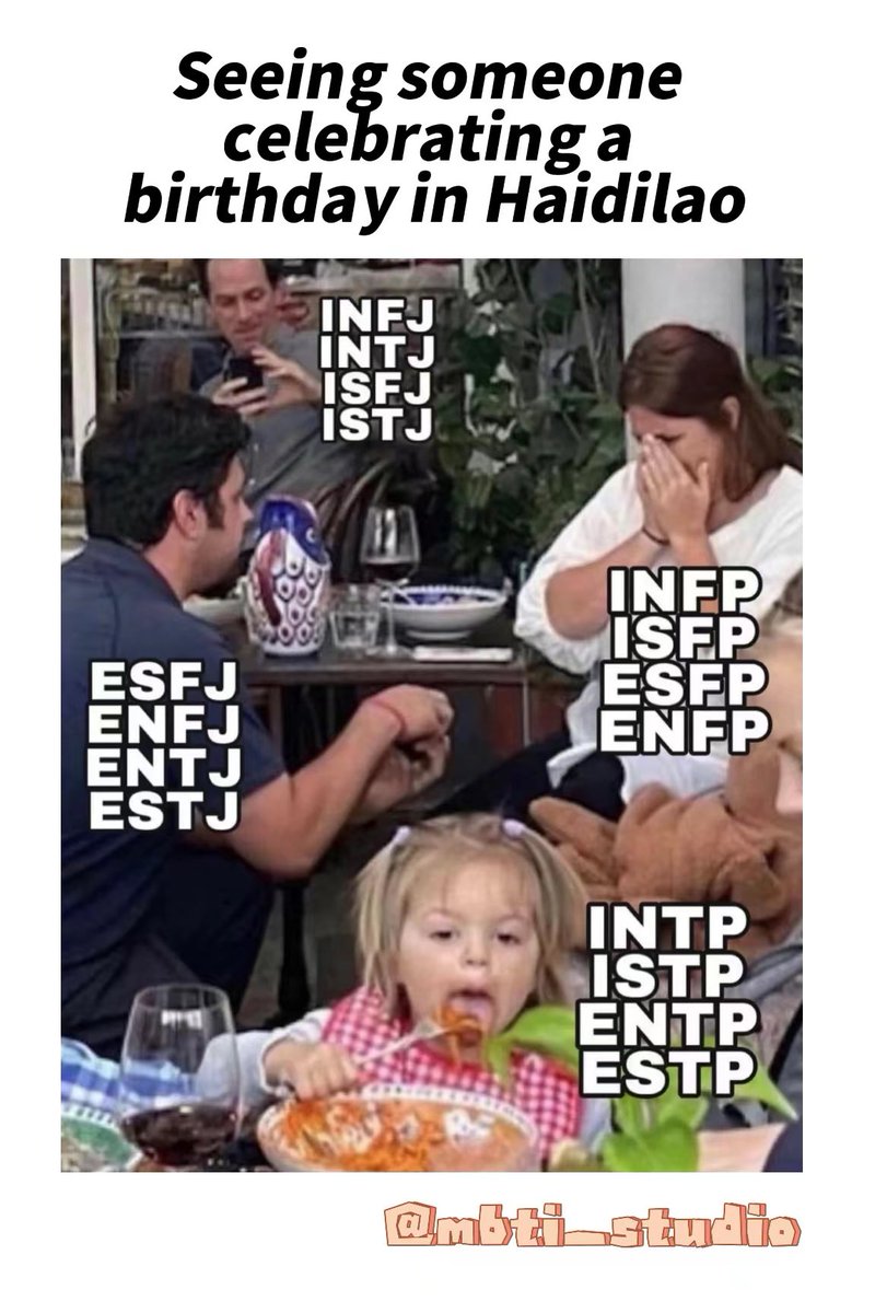 MbtiStudio's tweet photo. When all 16 personalities in the same room：

#INFJ #intj #ISFJ #ISTJ #INFP #ISFP #ESFP #ENFP #ESFJ #ENFJ #entj #ESTJ #Memes #MBTI #mbti_트친소 #memesdaily #PersonalityTest #personality https://t.co/5F2JHXBfNy