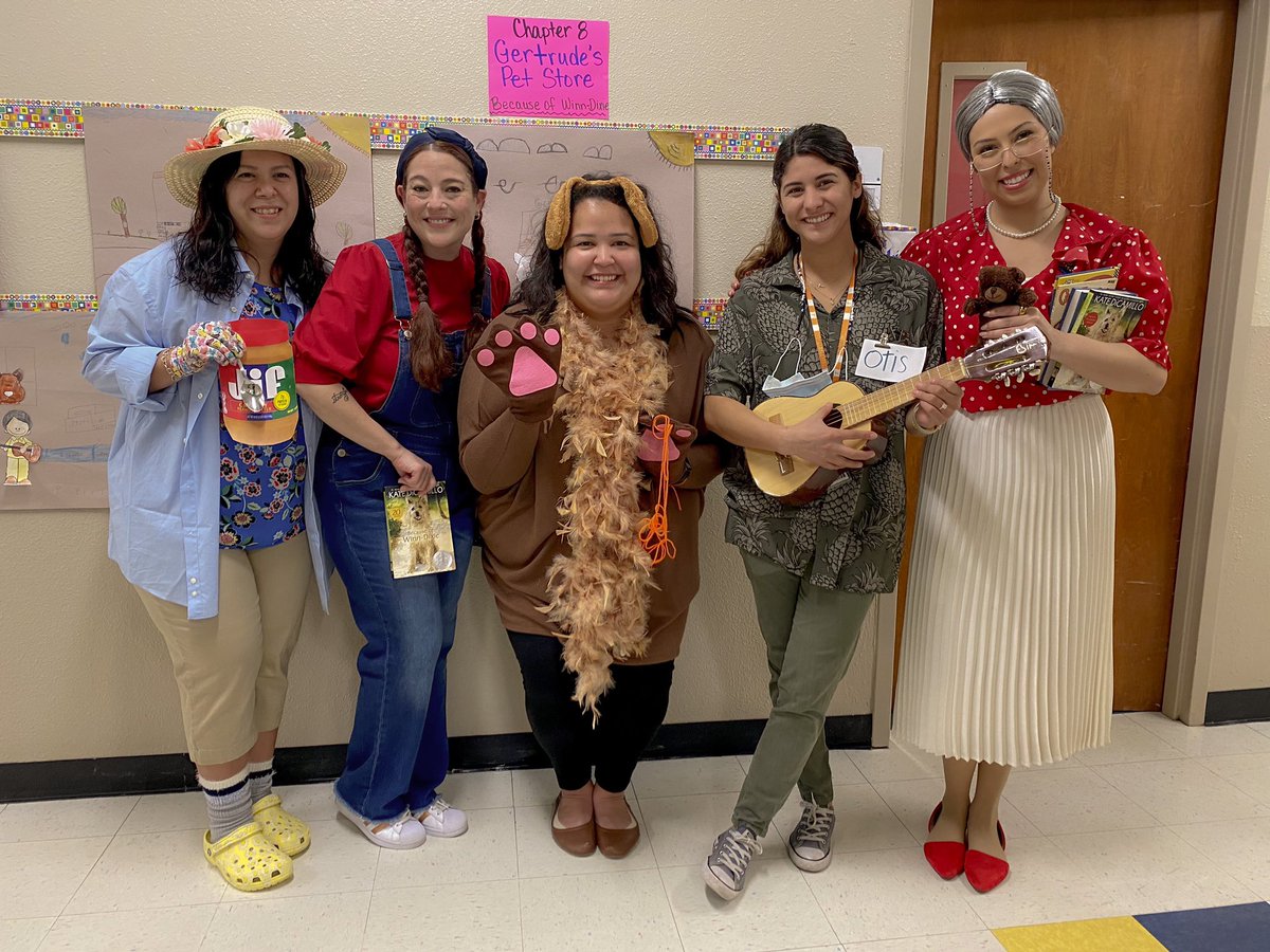 lysettemlara's tweet photo. Our 3rd grade novel study characters came to life at MVE 👩🏼‍🦰🐶📚 thank you @KateDiCamillo for your beautiful story that our students have fallen in love with 🤍 @vicc_diaz @NISDMeadowVill @NISD #ReadAcrossAmericaWeek #GreatnessGrowsHere https://t.co/R8jx3kVdxr