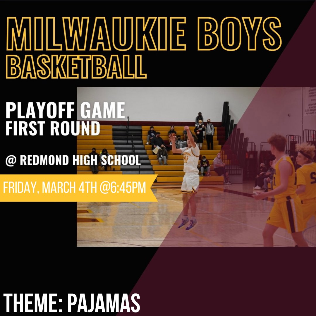 Congrats to our boys basketball on making it to the postseason! They are away tonight vs. Redmond High School at 6:45pm. Can't make the trip across the mountain? The game will be broadcast on the NFHS network. Let's go, Mustangs!