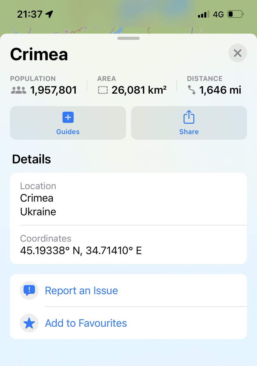 This is really funny. Now that Apple has left Russia, Apple Maps has put Crimea back in Ukraine