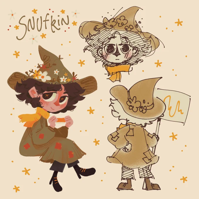 ✨🌻 lil snufkin doodles for class! 
