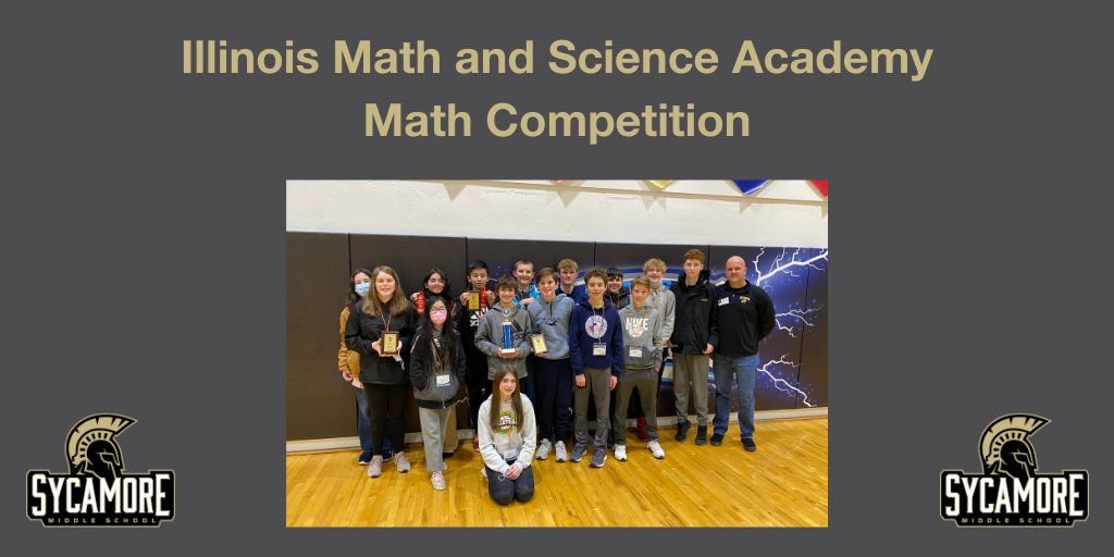 SycamoreMS's tweet image. Congratulations to the students that attended the Illinois Math and Science Academy math competition. The 7th grade team placed 3rd and the 8th grade team placed 2nd overall. Both teams also won 1st place in the Creative Thinking competition. #Empowering2Succeed