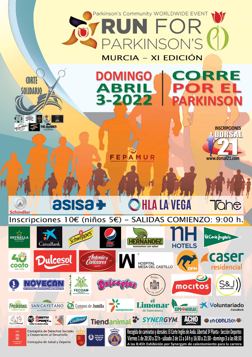 CaixaBank colabora con la carrera solidaria 'Run For Parkinson's' que tendrá lugar el domingo 3 de abril por las calles de Murcia.

Se trata de un 7K, por lo que es una carrera asequible para todo el mundo. Si también tenemos en cuenta que es de carácter solidario... ¡APÚNTATE!💙
