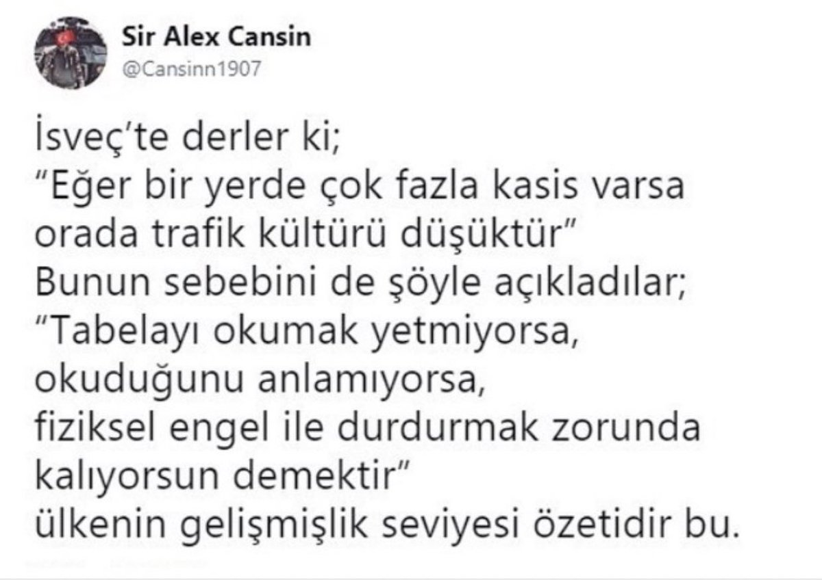 Sozumuzun dinlenmesi icin Isvec’li mi olmamiz lazim ? Bu sozu yillar once soylemistim…..