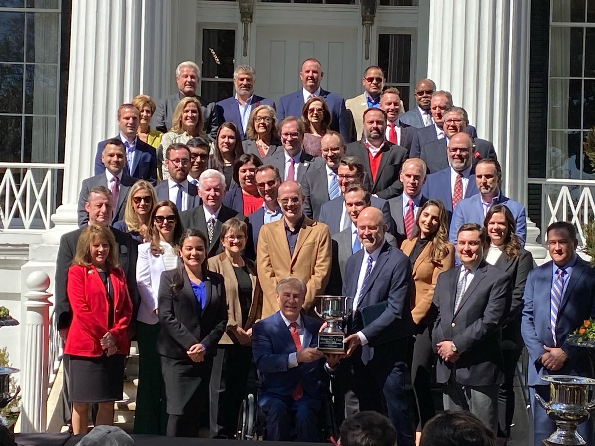 PCDC_TX's tweet photo. #TEXAS wins the Governors Cup for the 10th year in a row!

#PCDC Executive Director @PFmadison joined @GovAbbott at the Governors Mansion, along with @SiteSelection and Texas Economic Developers to accept the big win. 🏆 

https://t.co/fXsJtkycJb

#econdev #GoBigInTexas https://t.co/RusrOaUKsq
