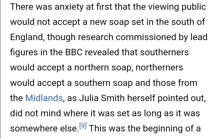 Fucking beautiful. From the Eastenders Wikipedia page re: pitching the soap in the early 80s. The most Birmingham thing ever.