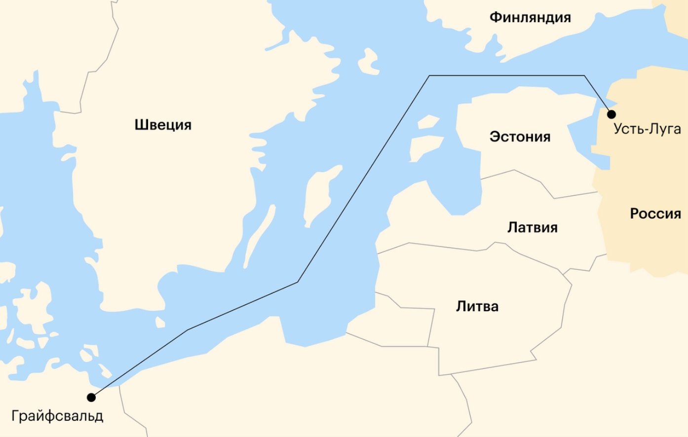 Усть Луга на карте России