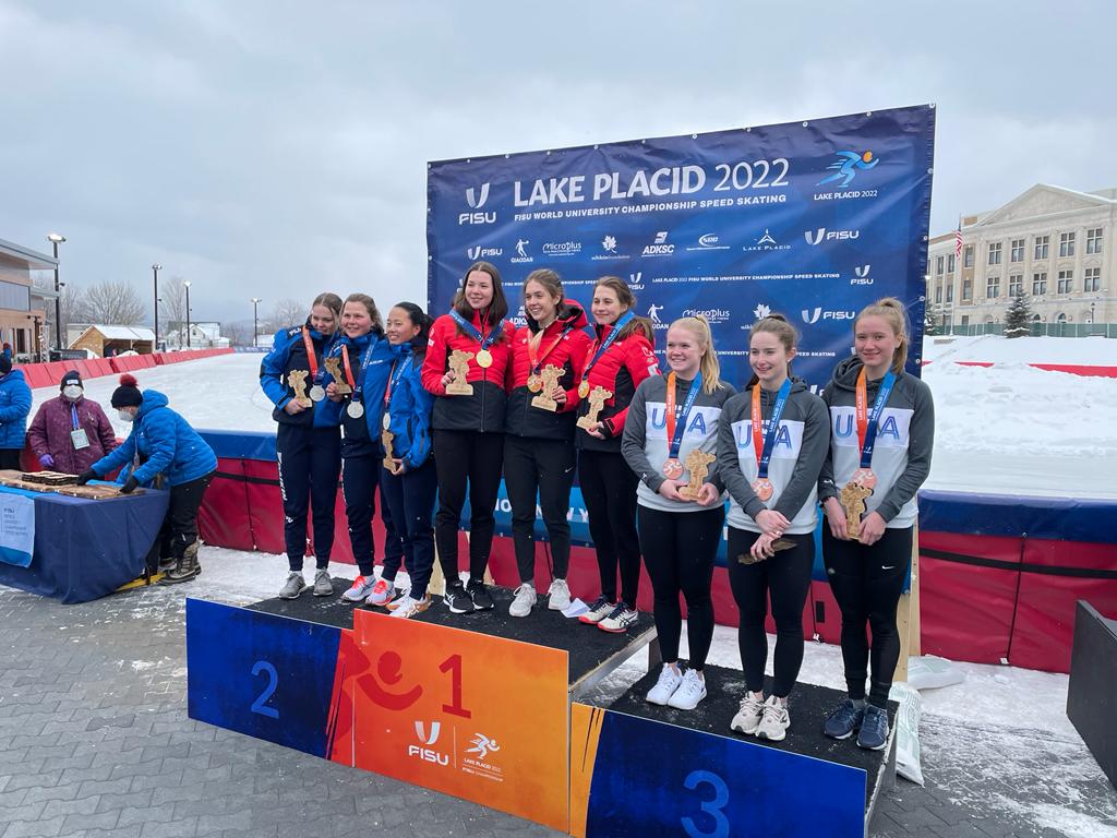 It was a day full of podiums at University Champs🙌

William Gebauer took the Gold in the 500m with a new Track Record, and teammate Conor McDermott-Mostowy grabbed the Bronze 🔥

Anna Quinn, Thalia Staehle and Ilsa Shobe were a part of the Women’s Bronze Medal Team Pursuit Team!