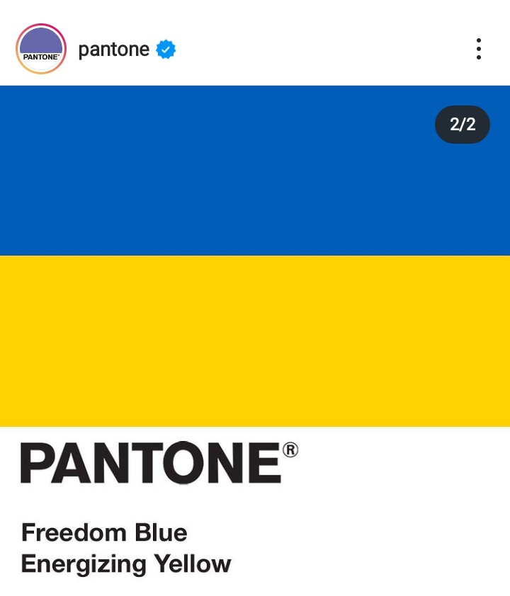 Txominperez's tweet photo. Y @pantone .... autoridad suprema en la cosa de los colores ... ha hablado. Y los colores se llaman #FreedomBlue y #EnergizingYellow
#Ucrania https://t.co/zxP5OcF3Cq