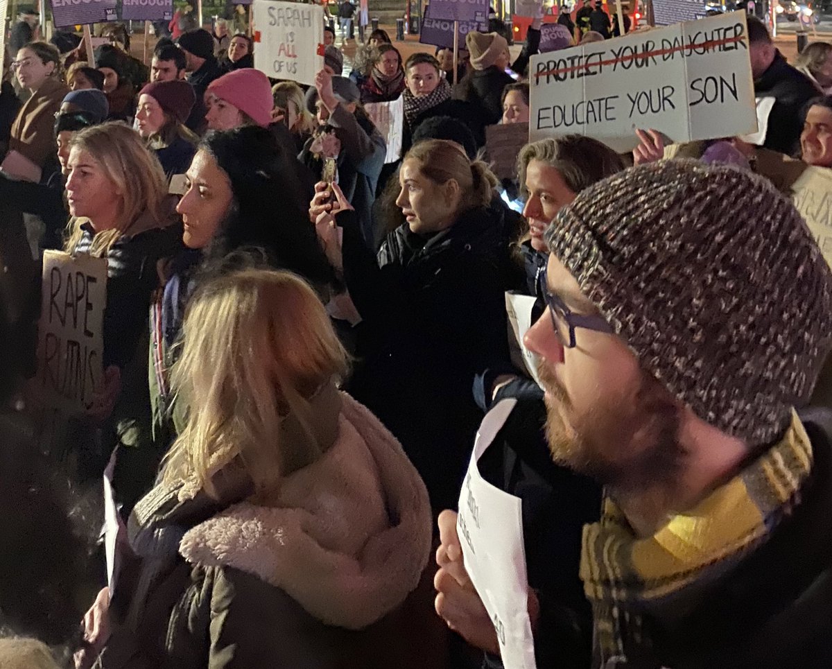 Tonight we marched from Clapham Common to Brixton to honour the memory of Sarah, Bibaa, Nicole, Sabina, Ashling &amp; 141 women murdered by men in the last year; to call for street harassment to be outlawed &amp; misogyny to be made a hate crime #WalkHerHome #IWD2022