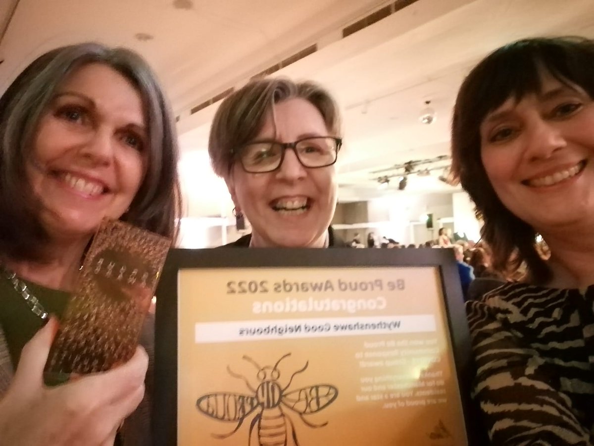 WGN_Community's tweet photo. 😁🤩🎉We've only gone and won the Community Response to Covid19: Group Award at tonight's #BeProud2022! We're stunned, elated and proud to accept it for all our team, amazing volunteers and members. https://t.co/mfQaFPoHFc