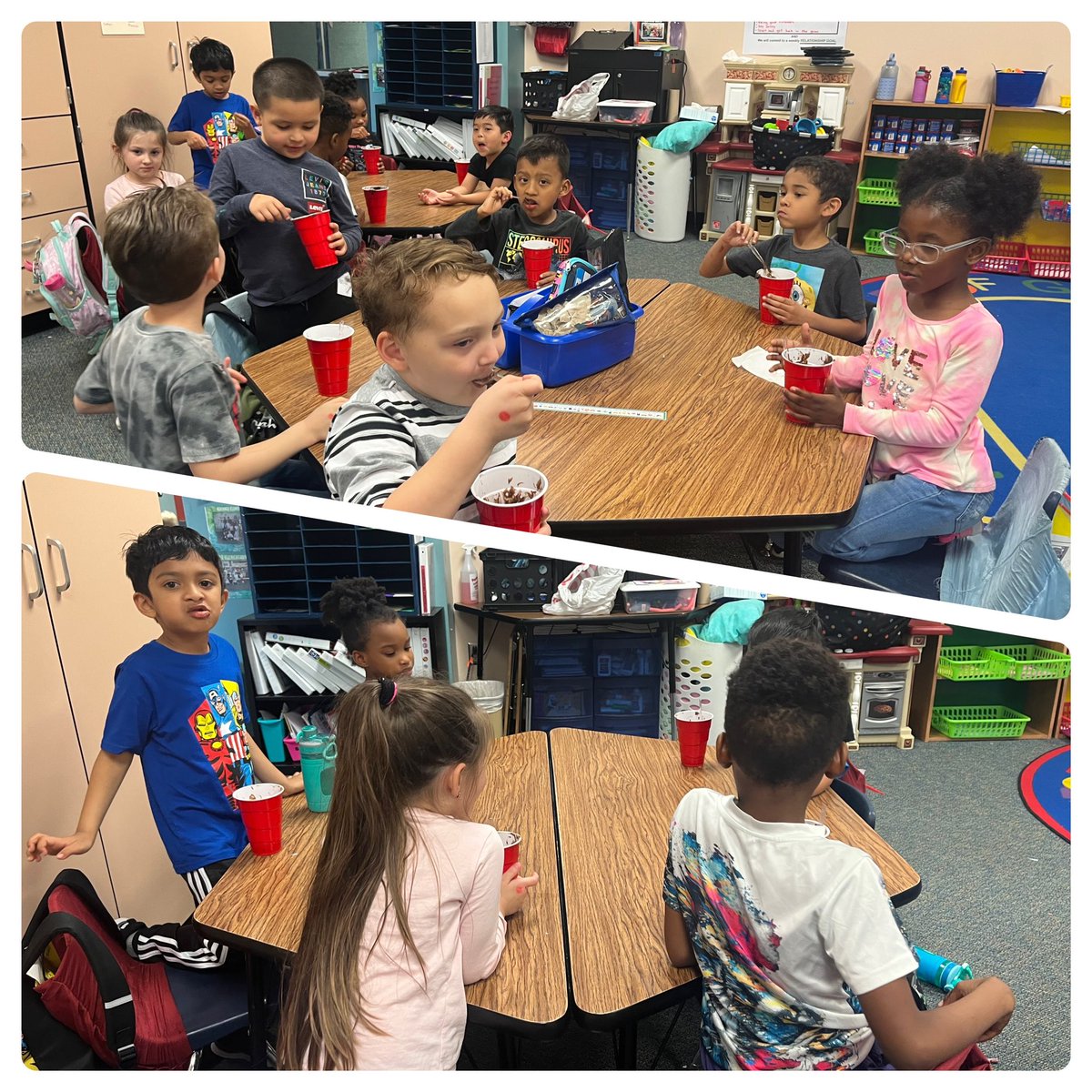 biselt1's tweet photo. We had the best day in Kinder!  This week we wrote about How to Make Dirt Pudding and today we made some.  The kids thought it was yummy! @KuehnleKISD @KleinISD https://t.co/Utwppim27e