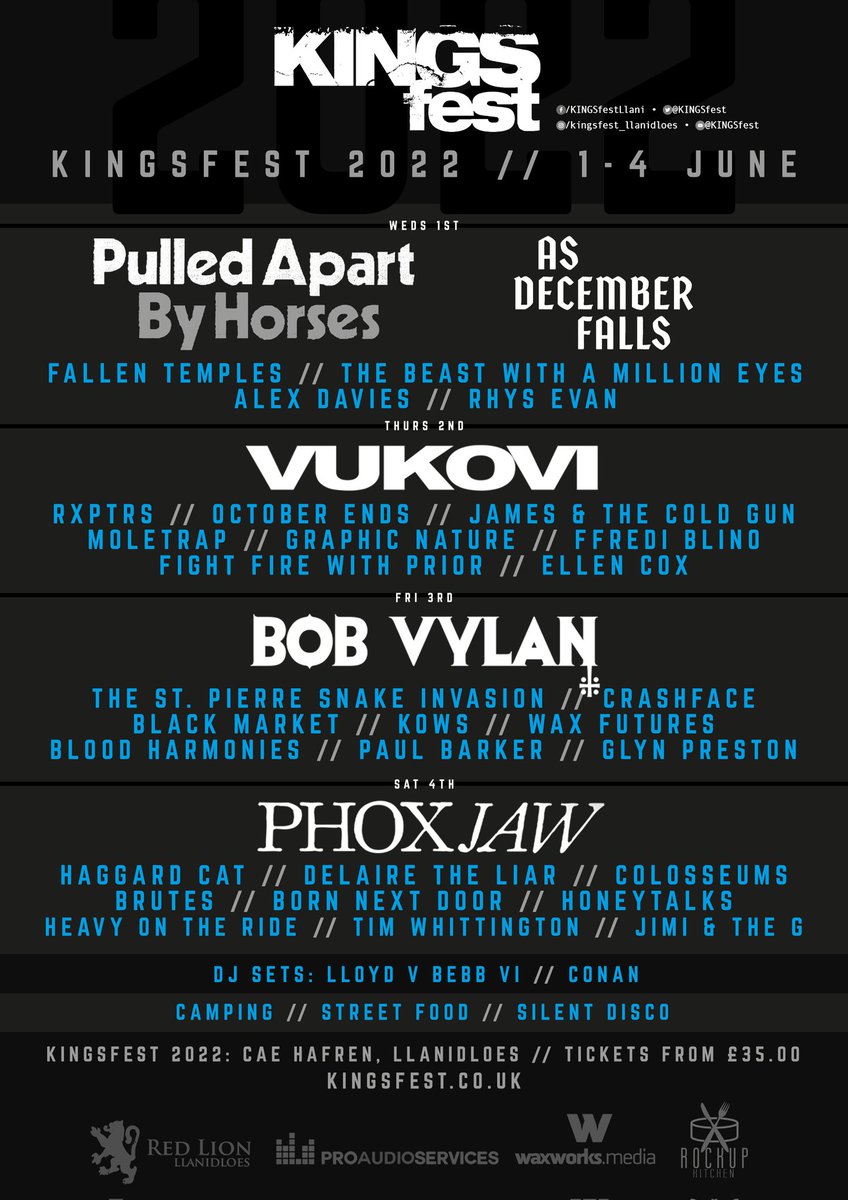 Ayooo more excellent bands announced for <a href="/KINGSfest/">KINGSfest</a> Llanidloes in June. Ticket link in bio, or right below if you're too soft to find it.
skiddle.com/whats-on/Shrew…