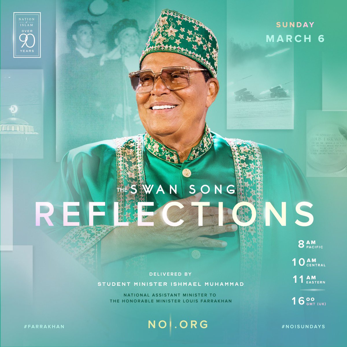 minishmael's tweet image. We hope that you’re still listening to &amp;amp; studying The Honorable Minister Louis Farrakhan’s Saviours’ Day Address!

This Sunday, join us as we deliver “The Swan Song Reflections!” 

Tune in at NOI.org 

#SD2022 #TheSwanSong #Farrakhan #MinIshmael #SwanSong