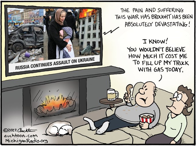 Auchter: "Now, I fully understand that rising gas prices are a significant problem for many Americans. But it isn't fleeing our home. It isn't exploding missiles. It isn't violent death." Full commentary: bit.ly/3HHzfco