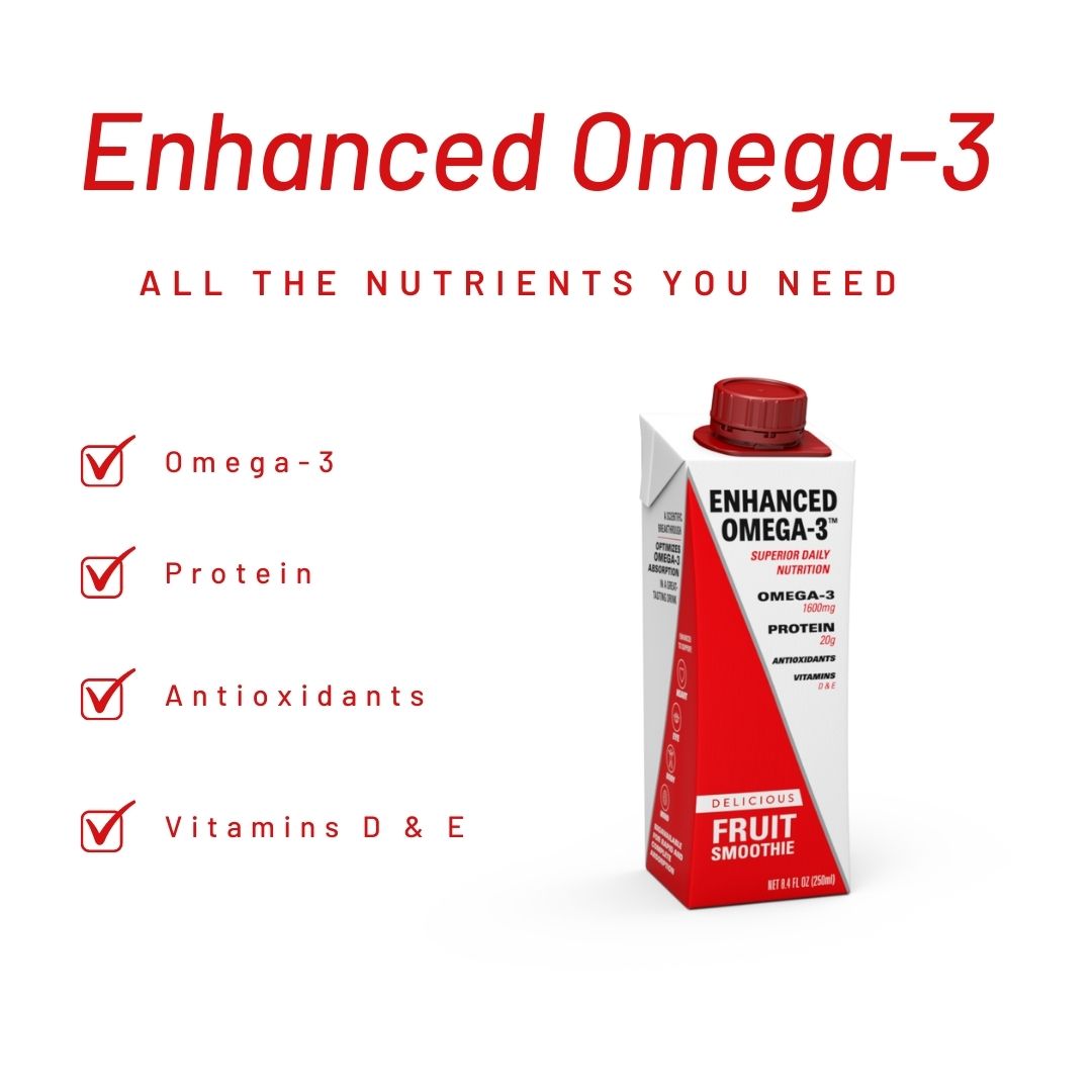 Do you know what's in our Enhanced Omega-3 drink? 🐠  Pure simple ingredients like Omega-3, Protein, 🥩Antioxidants, and Vitamins D &amp; E. All the nutrients you need to fuel your day. 🌞

 #omega3 #fishoil #omega3fattyacids #omega3fishoil #protein #antioxidants #healthyeating