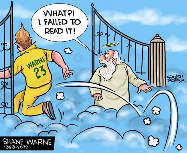 AnubhavSing's tweet photo. An unexpected turn that made the world feel lik #India did during an India vs #Australia #Cricket match!! Especially during the #WorldCup disappointed and waiting for more mostly.. RIP #shanewarnelegend https://t.co/BDeXDQkrgJ