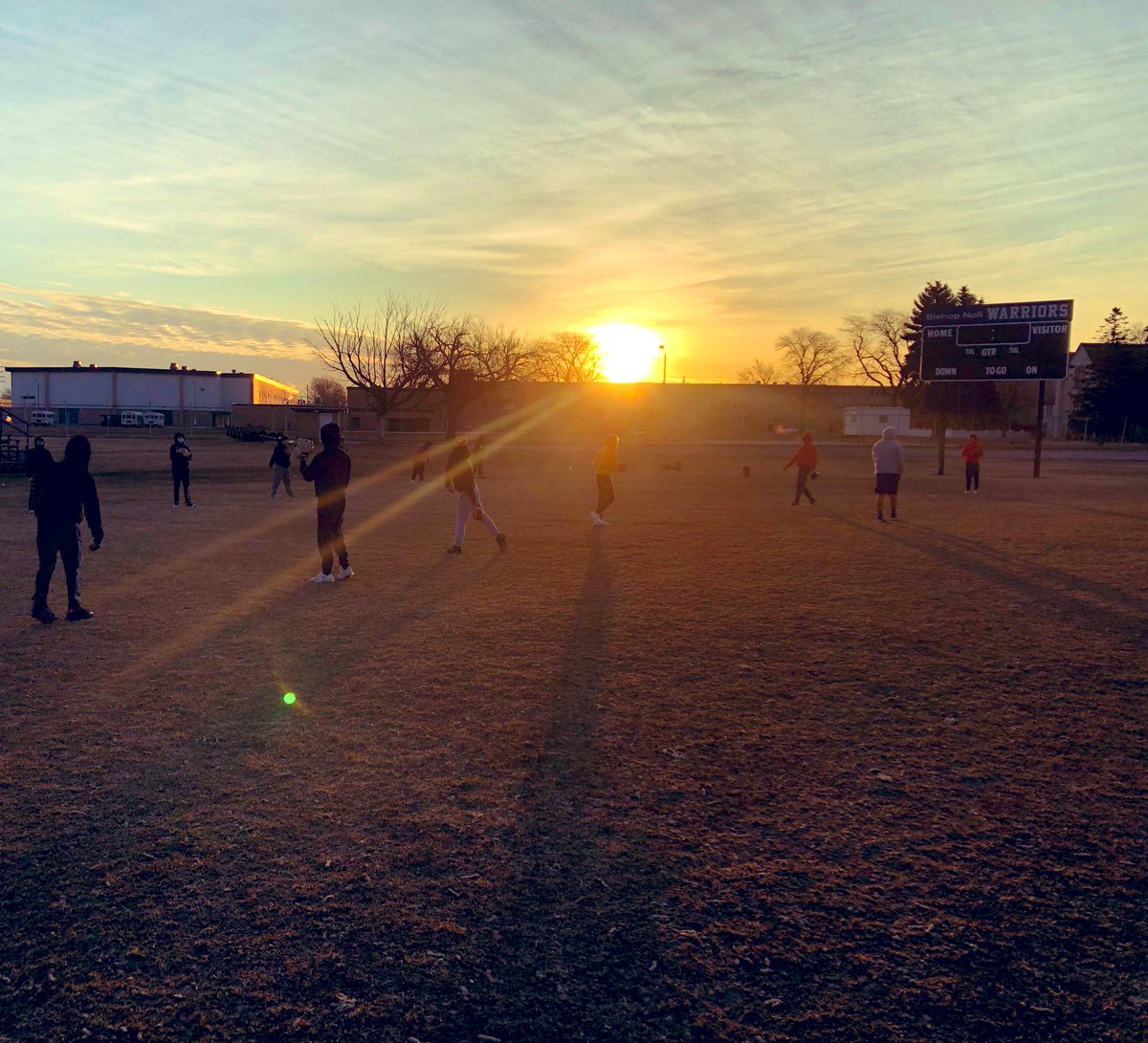 JeffStur23's tweet photo. Two months of 6 a.m workouts conclude for our @NollBaseball team this morning. The dedication this team has something we’re very proud of as a coaches. The sunrise was a reminder that we’re a few weeks away from Opening Day. Can’t wait. #FeelGoodFriday https://t.co/XrSyBcOMlj