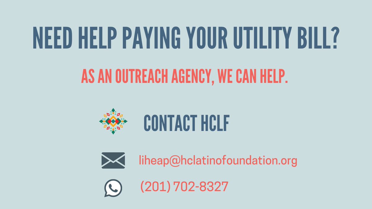 HCLForg's tweet photo. Need help paying your energy bills? 
Contact us through WhatsApp messaging or e-mail to speak with one of our Community Ambassadors and begin your #LIHEAP application process. 

🔗 in bio 
📞 (201) 702- 8327
📧 liheap@hclatinofoundation.org 

We are here to help ❤️ https://t.co/Tf4f7mIFg0