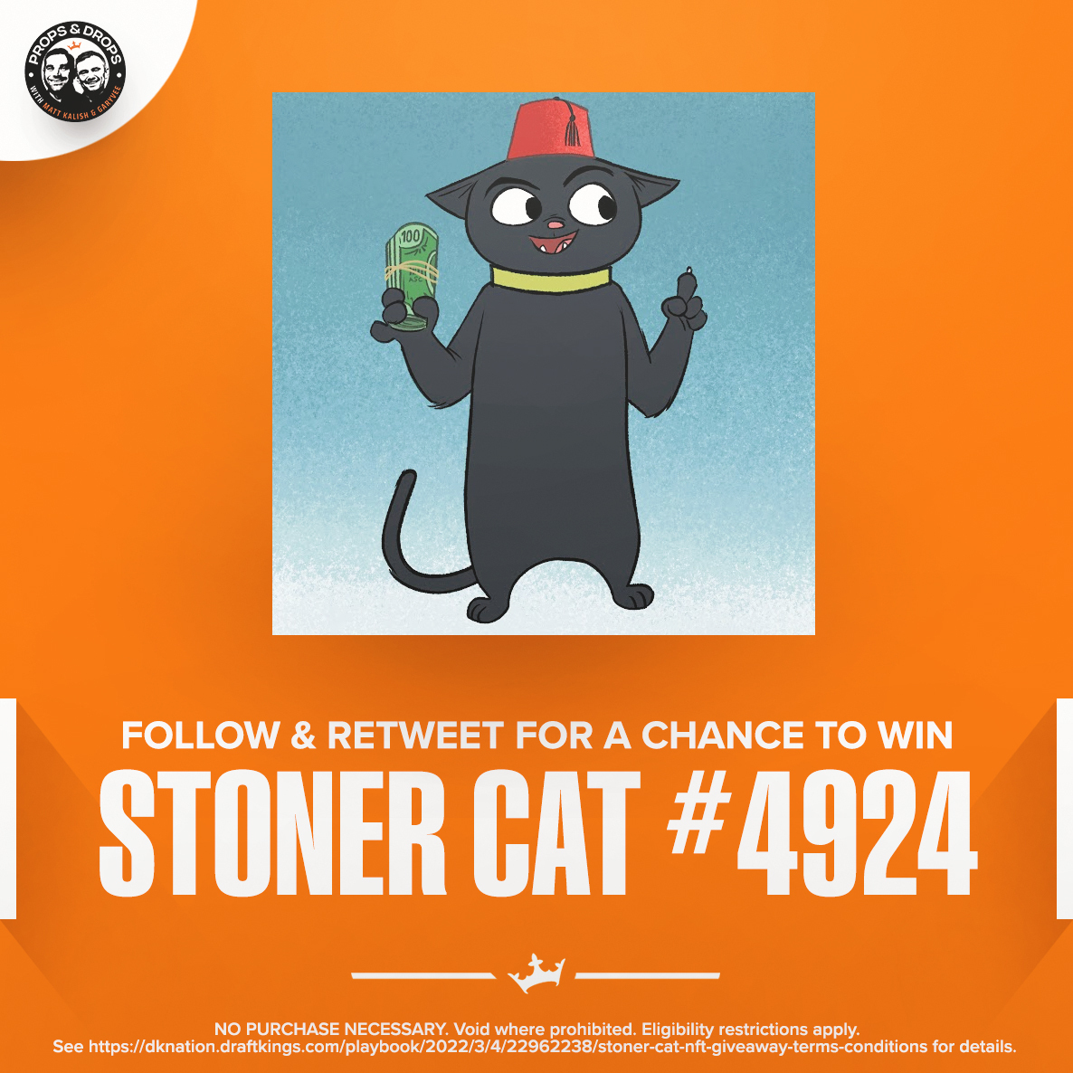 PropsAndDrops (@propsanddrops) on Twitter photo Here's your chance to win @StonerCatsTV #4924. All you have to do is:
1⃣Follow <a href="/PropsAndDrops/">PropsAndDrops</a>
2⃣Retweet this tweet
And don't miss Mila Kunis joining @GaryVee and @MattKalish on this week's episode - propsanddrops.io
Rules: bit.ly/3HJHjcA Here's your chance to win @StonerCatsTV #4924. All you have to do is:
1⃣Follow <a href="/PropsAndDrops/">PropsAndDrops</a>
2⃣Retweet this tweet
And don't miss Mila Kunis joining @GaryVee and @MattKalish on this week's episode - propsanddrops.io
Rules: bit.ly/3HJHjcA
