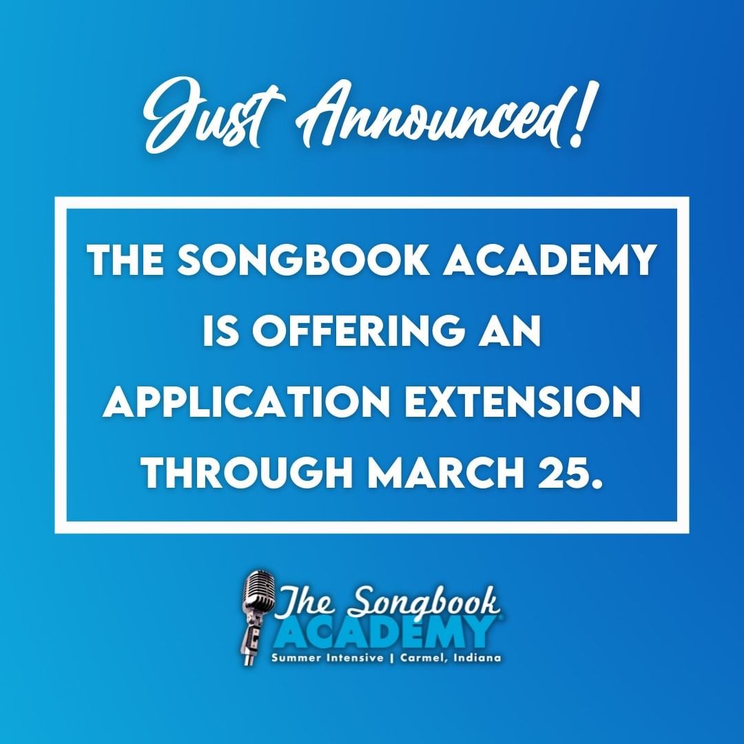 Special announcement! We're extending the Songbook Academy applications through March 25. Open an application at app.getacceptd.com/songbookacademy