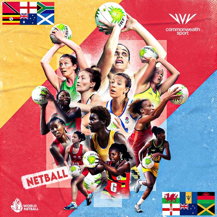 Olympicbb's tweet photo. Introducing the Commonwealth Games Netball class of 2022!

Australia, Barbados, England, Jamaica, Malawi, New Zealand, Northern Ireland, Scotland, South Africa,  Trinidad and Tobago, Uganda, &amp; Wales will all feature at the NEC Arena from 29th July–7th August. #B2022 #TeamBarbados https://t.co/6dfXe2wRck