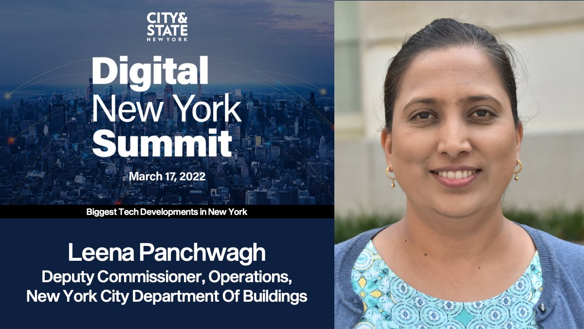 CSNY_Events's tweet photo. On 3/17, join us for our #DigitalNY Summit where @NYC_Buildings's Leena Panchwagh will join a panel about the biggest tech developments in New York!
Find out more & RSVP: https://t.co/DCB2SfFxoM https://t.co/j1n1pET8oP