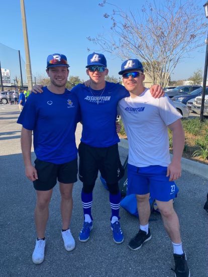 Alumni Alert!! 

Great to see Ronnie Shamus (Rollins College) and Cody Smith and Jared Beradino (Assumption College) together to start the College Baseball season! 

Former Nor’Easter Runbird teammates making their #BleedBlue family proud