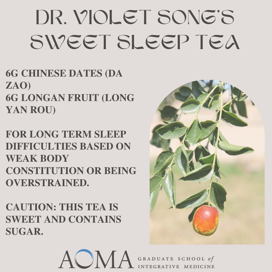 aoma_austin's tweet photo. Looking for a way to get some extra rest this weekend? AOMA's DAOM Director, Dr. Violet Song has a wonderful tea recipe to help you get some extra Z's this weekend! 

#aoma #atx #tcm #holistichealth #integrativemedicine #relaxation #tearecipie #sleeptea https://t.co/Hga1fI89M4