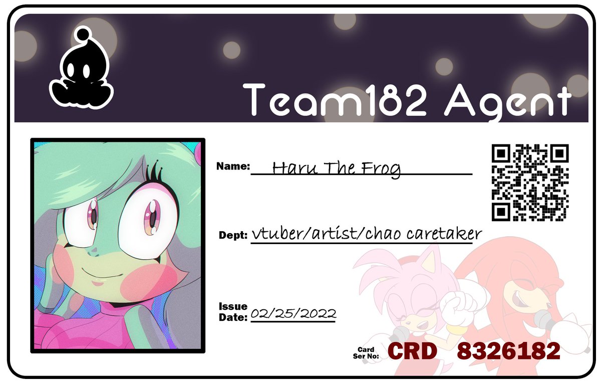 xCrystalPlanetx's tweet photo. Hey there HQ, Haru here! My ID card is all finished and ready to go! Happy to be apart of the team!๐ธ๐ @sonicsong182
#Team182 #SonicSong182 #Agent182 #ChannelMembership https://t.co/O9jV2Kk9X1