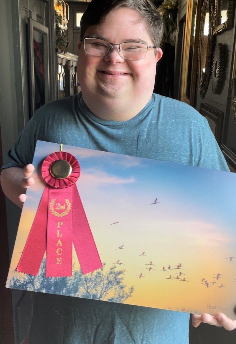 DownsandTowns's tweet photo. Thank you Borderless Arts for this award in the “Let Your Imagination Take Flight” Art Competition. It will be on display at the Nashville Airport at the end of the month! 

The judges called it “Flock of Seagulls” but actually it’s a flock of flamingos 😏🦩🦩🦩💕 https://t.co/nXtxJWquVh
