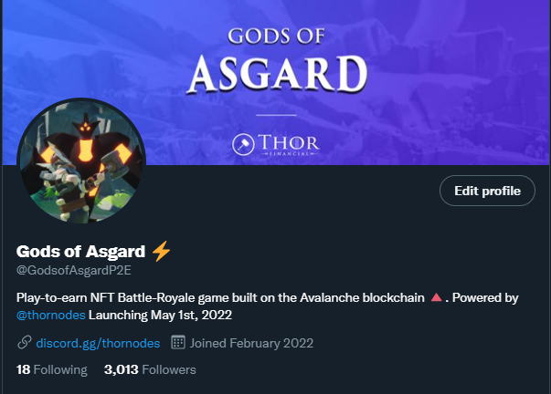 GodsofAsgardP2E's tweet photo. 3,000 Asgardians ready to battle! Thank you all for the support! We can't wait for you to play on May 1st.

Tag who you'd love to play Gods of Asgard with and we might just whitelist your whole squad! 💪⚡️ https://t.co/g9rQuArvav