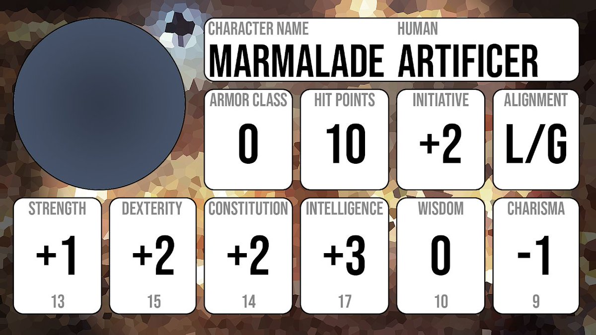 Please welcome Marmalade, the human Artificer and member of The Flaming Fist. She is the fourth party member of our Baldur's Gate: Descent into Avernus campaign. Played by Sarah.

Join us Sundays at 12:00 pm EST on twitch.tv/sixsidesofgami…