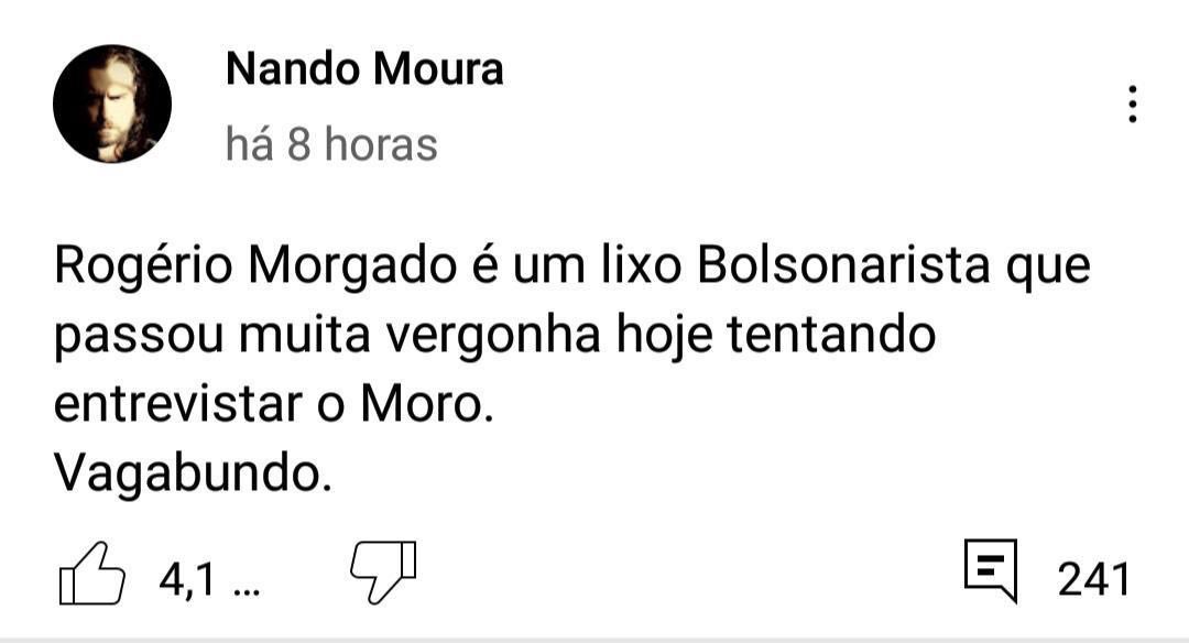 Esperando o <a href="/moura_101/">Nando Moura_Oficial</a> xingar o Mamãe Falei com a mesma força que me xingou e fez a turminha dele me xingar por não concordar com meu posicionamento político. E aí Nando?