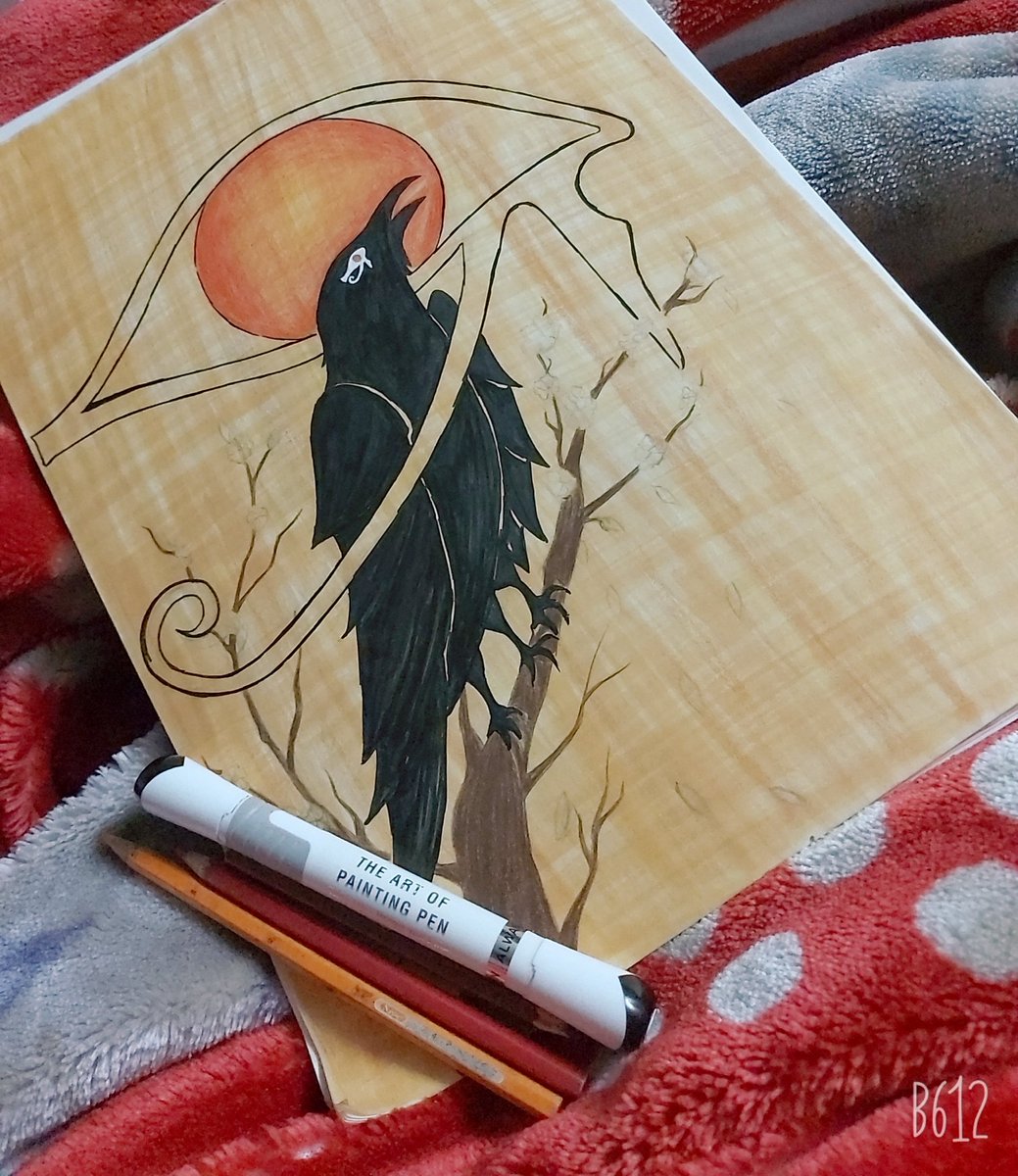 Wesal1306's tweet photo. still in progress i didn't think that I'll end up adding more details 😭
but I'm already excited to finish it 🤩

#workinprogress #삼족오 #threeleggedcrow #RA #EyeOfRA #art #sketches #koreanfolklore #ancientegypt https://t.co/MrMLb3BpUh