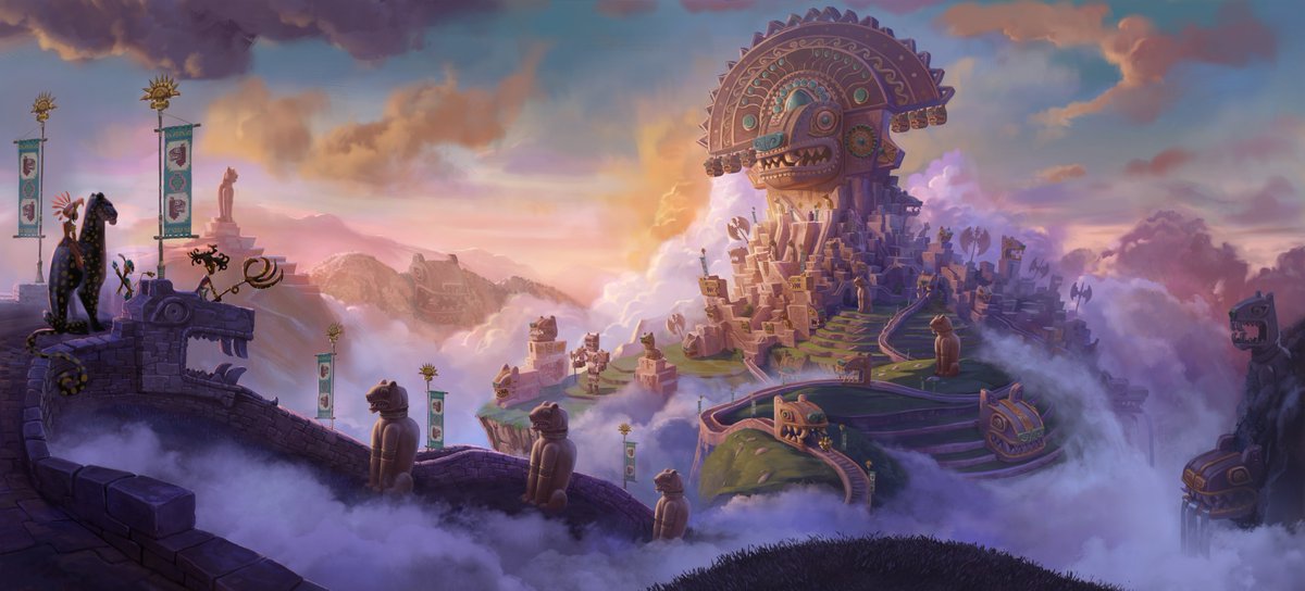 here's a painting I worked on for Netflix's "Maya and the 3" , <a href="/pencilprimate/">Paul Sullivan</a> started it off with an amazing concept painting that I was able to work over. it turned out real nice! #visdevartist #conceptart #MayaAndTheThree