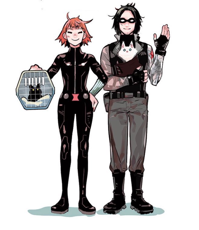 Natasha and Liho in Marvel Meow #1, art by Nao Fuji