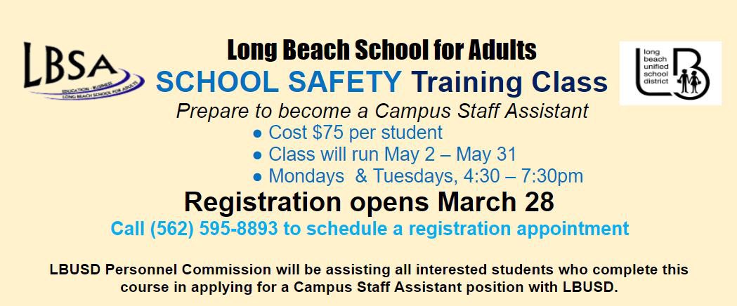 Great job training opportunity! #ProudToBeLBUSD #AdultEd #LongBeach
