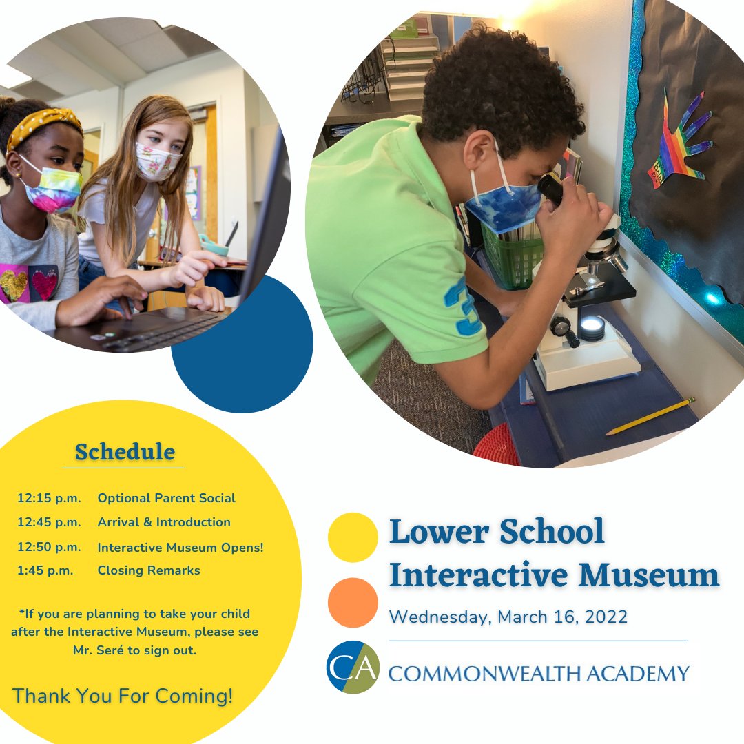 Commonwealth Academy on Twitter "Mark your calendars for Wednesday