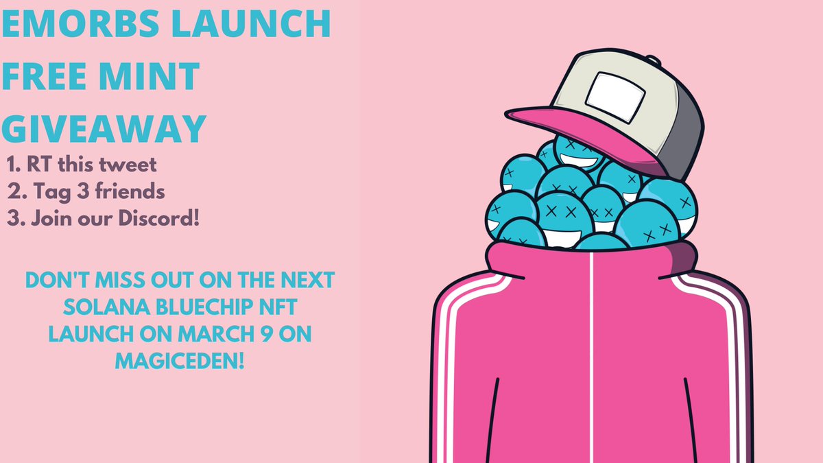 EMORBS LAUNCH IN T-5 DAYS! 

To celebrate this occasion we are giving away 1.25 #Solana (one full price mint) to two lucky winners!

Want to win?
1. RT this tweet
2. Tag 3 friends
3. Join our Discord!

You wont want to miss out on EMORBS massive moon so get in now!
#NFTs #NFTart
