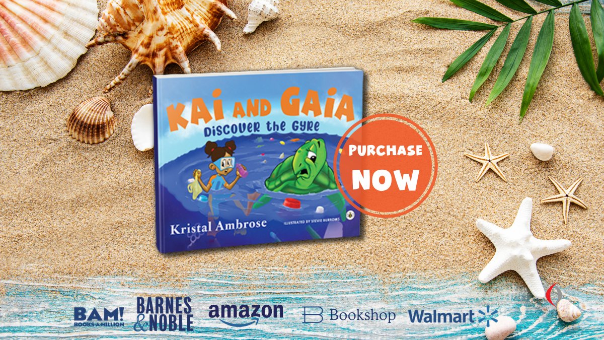 Kai is inspired to bring an end to ocean plastic pollution after her best friend Gaia becomes stuck
at sea in a trash gyre. Powerful story written by Ocean Activist Kristal Ambrose is available now
kaiandgaia.com
