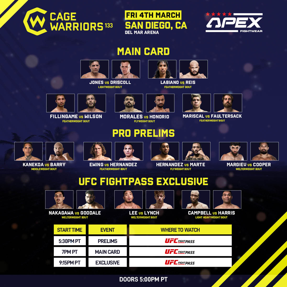 Which fight at #CW133 are you the most excited for?

📺All the action gets underway at 5:30pm PT live on <a href="/UFCFightPass/">UFC FIGHT PASS</a>!